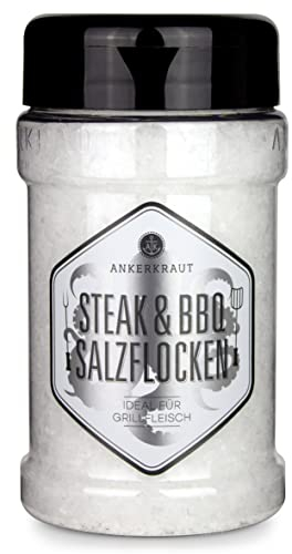 Ankerkraut Steak & BBQ Salzflocken, zum verfeinern von Steaks, Salaten oder auch Süßspeisen, 190g im Streuer