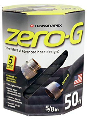 Zero-G Zero G-4001-50#4 D X 50 ft. L Black Aluminum Garden Hose, 5/8 x 50'