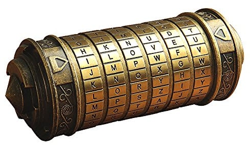 ANBIWANGLUO Da Vinci Code Mini Cryptex Rätsel Valentinstag Weihnachten Geburtstag Geschenke (Bronze)