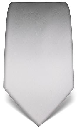 Vincenzo Boretti Herren Krawatte reine Seide uni einfarbig edel Männer-Design zum Hemd mit Anzug für Business Hochzeit 8 cm schmal/breit silber