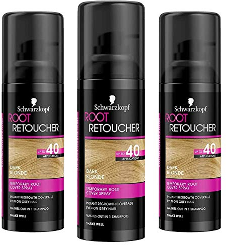 Syoss Retoque de raíz, 120 ml, rubio oscuro, paquete de 3