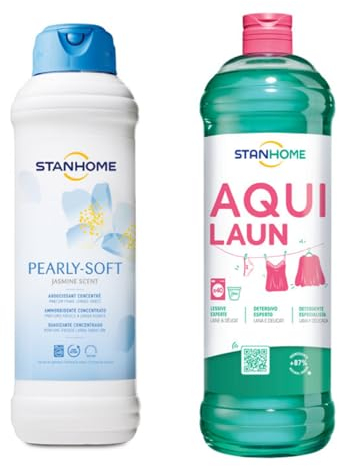 STANHOME Set Aquilaun 1000 ml & Pearly soft 1000 ml pour le linge et pour machine à laver