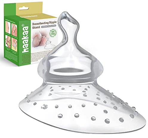 Haakaa Nipple Shield for Breastfeeding with Latch Difficulties Cracked Flat or Inverted Nipples BPA Free, 1pc(Round Shape)