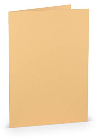 PAPERADO 50 Faltkarten DIN A5 - Melon gerippt Lachs - 220 g/m² - 14,8 x 21 cm - Blanko Doppelkarten Klappkarten Einladungskarten