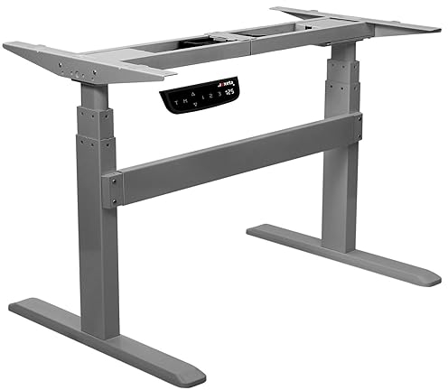 Exeta ergoPRO höhenverstellbarer Schreibtisch Gestell elektrisch 63-125 cm in grau I Schreibtischgestell höhenverstellbar mit 2 Motoren & Memory-Funktion I Tisch höhenverstellbar mit 3-Fach-Teleskop