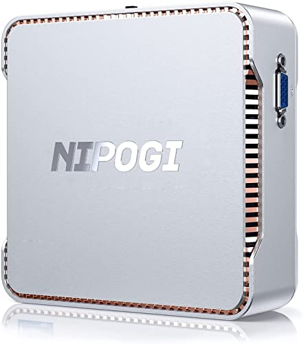 NiPoGi Mini PC, 8GB RAM DDR4/256GB M.2 SSD Ιntel Celeron J4125 Small Office Desktop PC, Micro PC Support 4K UHD@60Hz, Gigabit Ethernet, Dual Band WLAN, Dual HDMI+1X VGA Triple Display