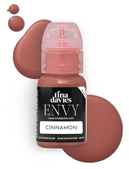 Tina Davies Professional Envy & Lust Lippenpigmente – Permanentes Lippen-Make-up – Farben heilen tongetreu – hohe Retention – Neid Zimt, 15 ml Flasche