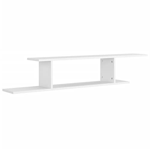 vidaXL TV Wandregal Lowboard Wandboard Schweberegal Hängeregal Dekoregal Freischwebend Regal Bücherregal Weiß 125x18x23cm Holzwerkstoff