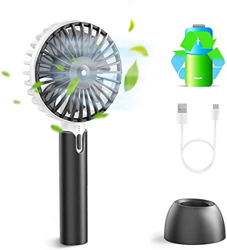 Rupoku Handheld Fan, Portable Hand Held USB Rechargeable Electric Mini Fan with 3 Speeds, Battery Operated Small Pocket Fan for Home/School/Office/Outdoor/Sport/Travel