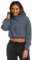 Light & Shade Damen Cropped Kapuzen-Sweatshirt, Blau, S