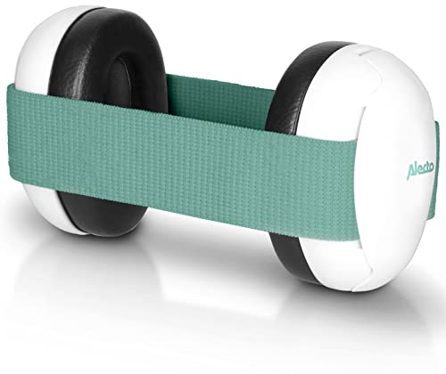 Alecto BV-72 - Gehörschutz für Babys und Kleinkinder - Lärmschutz Kopfhörer - Kapselgehörschutz - verstellbare Passform - Schalldämpfung bis 26db - weiß/grün