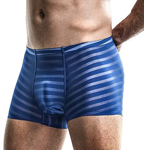 Beokeuioe weiche Boxershorts Der Ringe Herren LäSsige Mode Unterhose Männer 3 Stück Sexy Short Sommer Dünne Transparente Unterhose Ice Silk Boxer Atmungsaktive Männer Herren Netz Unterwäsche