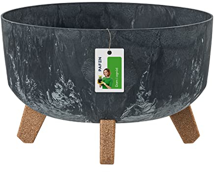 Prosperplast DGRL300LE - Maceta con Patas (17,5 x 28,5 cm de diámetro, Efecto hormigón), Color Antracita