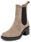 QUEEN HELENA Stivali Chelsea con Tacco Senza Lacci Casual Invernali Comodi Stivaletti Donna X27-158 (Khaki, numeric_39)