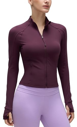 CRZ YOGA Butterluxe Giacca a Lunghezza Della Vita | Estremamente Morbido, Sportiva, Slim Fit, Cerniera Completa, Tasche Laterali, Fori per i Pollici, da Donna