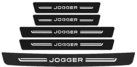 KBUYS Auto-Türschwellenschwellen-Aufkleber, Kohlefaser-Leder, Kofferraum-Stoßstangenschutz, kompatibel mit Dacia Jogger 2021 2020 2019 2018 Zubehör (Color : 5pcs)