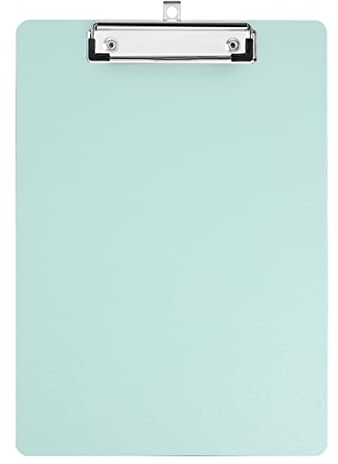 Klemmbrett, A4 Kunststoff Klemmbretter mit einziehbaren Haken, Standard A4 Letter Size Klemmbretter, Geeignet für Büroangestellte, Studenten, Lehrer (31,5 cm x 22,5 cm) - Hellgrün