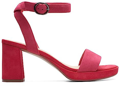 Clarks AmbyrLyn Sandali da donna con tacco bay, camoscio fucsia, 42, camoscio fucsia, 40