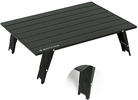 ROCK CLOUD Ultralight Folding Beach Table Adjust Height Aluminum Portable Mini Camping Hiking Backpacking With Carry Bag for Picnic Fishing Outdoor BBQ Hiking Fishing