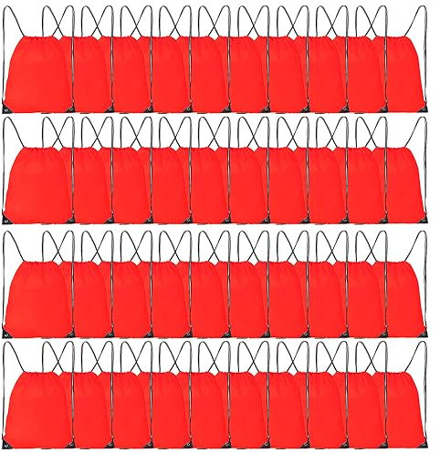 CODOBON Kordelzug-Rucksack, Bulk DrawString Taschen für Gym Sport, Rot/Ausflug, einfarbig (Getaway Solids)