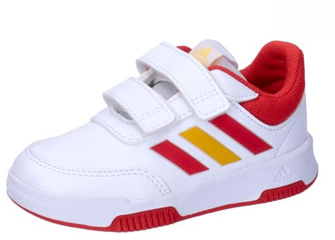 adidas Tensaur Hook and Loop Shoes, Zapatillas Unisex bebé, FTWR White Collegiate Red Collegiate Gold, 21 EU