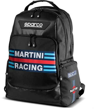 Sparco Martini-R Rucksack SUPERSTAGE Rucksack, Erwachsene, Unisex, Schwarz (Schwarz), Einheitsgröße, S016445MRNR