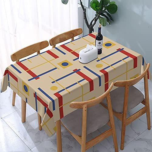 Tischdecken, waschbare Tischdecke für Küche, Esszimmer, Dekoration, Party im Freien, 137 x 183 cm, eine Anspielung auf den Bauhaus-Kreis