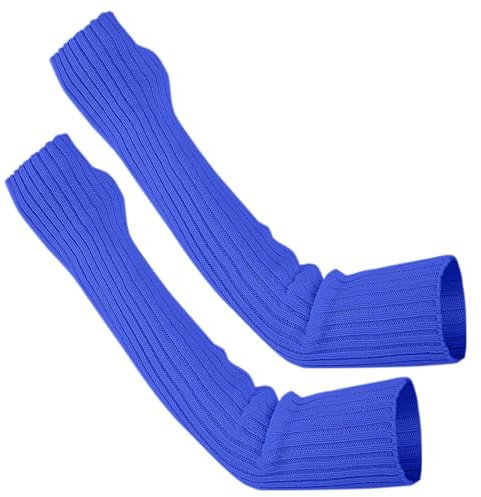 Fingerlose Handschuhe für Damen, lange Winterhandschuhe, Armstulpen, lange Strickhandschuhe, fingerlose Handschuhe, Bauchtanz, Kostüm für Damen (Blau, Einheitsgröße), blau, One size