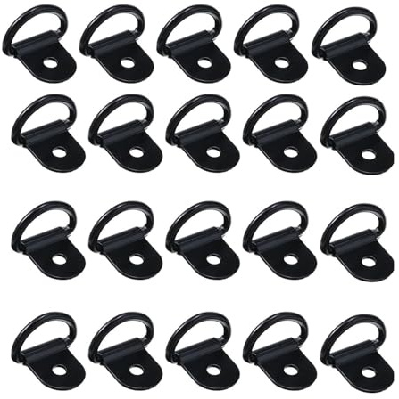 20 Pezzi Anello di Ancoraggio, Anello Ancoraggio Furgone, D Anello di Ancoraggio, nero Rimorchi Anello di Fissaggio, Per Sicurezza Dei Carichi in Auto Camion Barche e Rimorchi Anello di Fissaggio