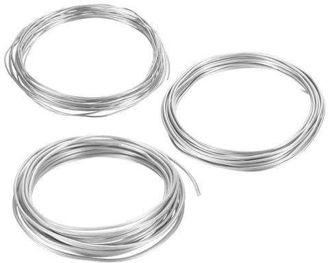 PATIKIL Basteldraht 1/1.5/2 mm Bonsai Training Draht 3 Rolle Blumen Draht Stiele Eloxiertes Aluminium Baum Draht 16.4 Fuß Gesamt für Gartenarbeit Zweig Befestigung Weiß