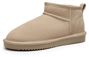 DREAM PAIRS Damen Stiefeletten Winterstiefel wasserfest warme Schneestiefel Wärme und Komfort Boots Stiefel für Damen FuzzyClassic Mini-Stiefel,Size 41.5,Sand,SDSB2405W