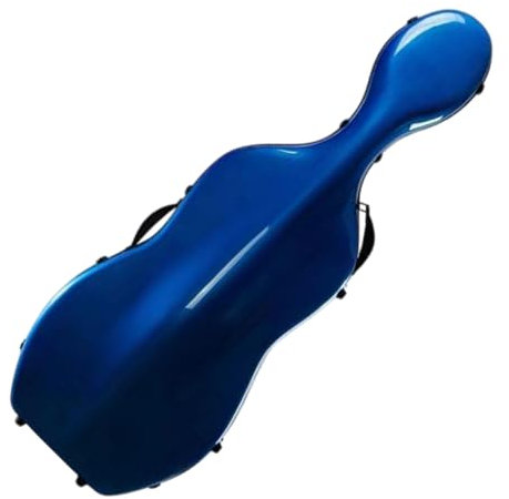 Custodia for violoncello Scatola for violoncello in fibra di carbonio Custodia rigida full size 4/4 Guscio rigido con ruote, comodi spallacci(Color:Blue)