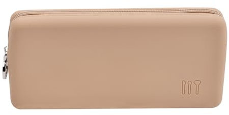 Shengxi Support Pinceaux Maquillage pour Voyage Trousse en Silicone Pinceaux Douce Etui Pinceaux Maquillage Grande avec Fermeture Éclair Boite Trousse de Maquillage Portable pour Maison (Kaki)