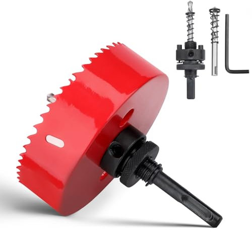 Lochsäge 76mm,HSS lochsäge holz mit SDS plus-Schaft und Sechskant-Schaft bohrkrone für Holz, Trockenbau, Kunststoffe