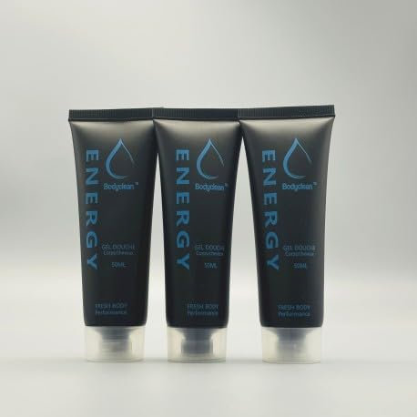 Lot de 60 gels Douche 50ml Corps et Cheveux de Sport Énergétique aux Arômes Frais - Fresh Body Performance BodyClean