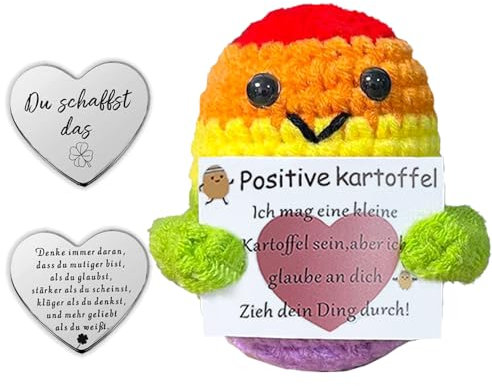 Glamifyr Positive Potato, Pocket Hug Glücksbringer Kartoffel, Positive Kartoffel Deutsch Glückskartoffel Mut Mach Geschenke, Positive Geschenke Gute Besserung Geschenke Kinder Motivationsgeschenke