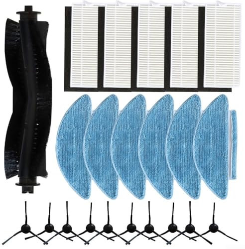babominimer Ersatzteil-Set für Medion X20 11415 MD 11500 SW+ MD Roboter-Staubsauger, 1 Hauptbürste, 4 Seitenbürsten, 2 Filter, 3 Wischtuch-Zubehör-Set (B)