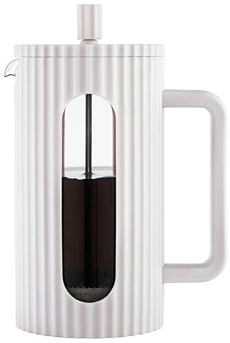 Klausberg Teezubereiter Kaffeebereiter French Press 1000ml / 9 Tassen, Kaffeepresse Edelstahl filter, Kaffeekanne, Glas Teekanne, Teebereiter, Spülmaschinenfest Teekocher, matt Cremig (KB-7753)