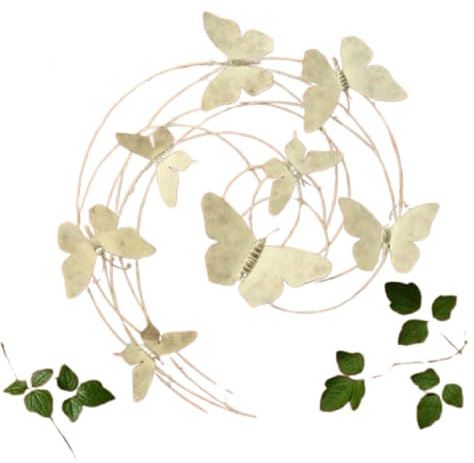 U.saf Metal Butterfly Wall Art 3D Hanging Swirl Butterfly Decor White Metal Art for Indoor & Outdoor Garden Patio Fence Yard Wedding Birthday Party Christmas Decoration Large