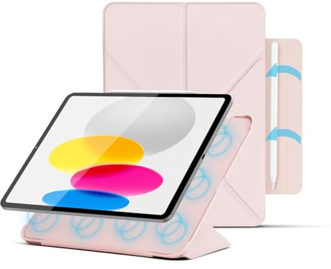 Bettdow Funda para iPad (A16) 11ª Generación 2025 11/iPad 10ª Generación 2022 10,9, Horizontal/Vertical, Funda Fina y Ligera De Piel Sintética con Función De Encendido y Apagado Automáticos, Rosa