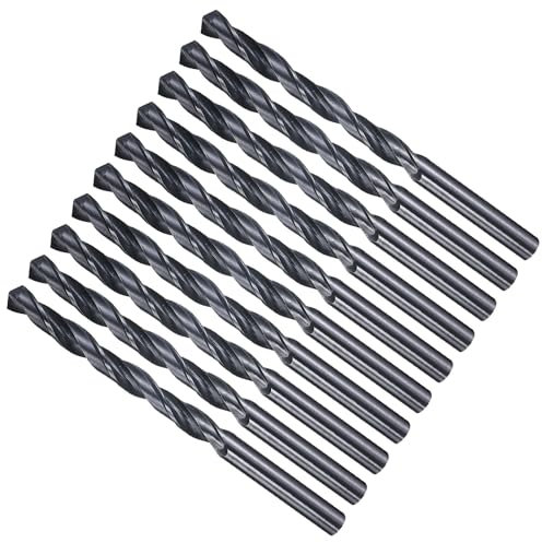 METALLIXITY Drill Bit (6.8mm) 10Pcs, 4241 High-Speed Steel Straight Shank Nitriding Black 118° for Wood Plastic Iron Copper Aluminum Low Soft Metal