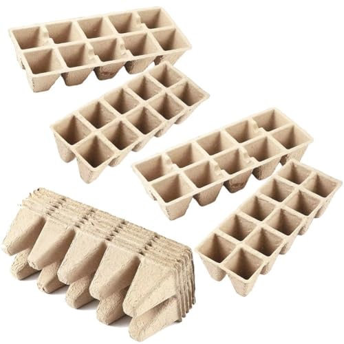 Ymxygz 10 Pièces Pots De Semis, 10 Grilles 4.5cm Pots De Semis De Plantes Pots De Transplantation De Fibres Biodégradables pour Plantes Fruits Légumes