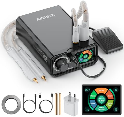 Spot Welder for Batteries, AWithZ 10.2KW Farad Spot Welder UKF10,Rotary Knob Operation,99 Gears,Supports Welding Pure Nickel Sheets. for 18650, LiFePO4 Lithium Battery