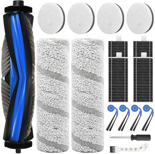 17 Stück Zubehör für Ecovacs Deebot X11 Omni / X11 Omni Cyclone Saugroboter | Mit 1 Hauptbürste, 2 Wischwalze, 4 Schwammfilter, 4 HEPA-Filter, 4 Seitenbürsten, 1 Reinigungsbürste,1 Schraubendreher