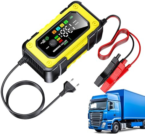 Akku-Ladegerät für Auto – Akku-Ladegerät LKW 12 V 7 A | Werkzeug zum Laden und Aufblasen – für LKW, Boot, Fahrzeug Outdoor und Garage