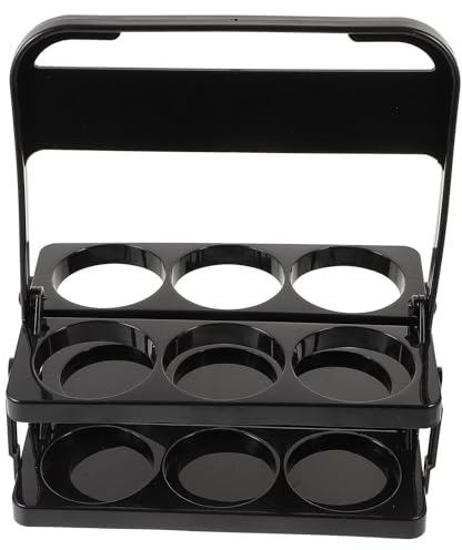 HEMOTON Porte-Bouteilles de Sport Noir 6 Pièces, Support à Bouteilles Compact pour Football et Entraînement, Étagère de Rangement Portable pour Bouteilles D’Eau, Accessoire Pratique