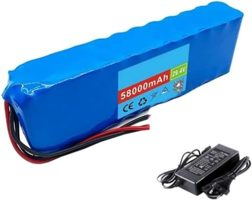 Caimcie 24V 58Ah Batteria al Litio per Bici Elettrica 7S3P, Alta Potenza con BMS Integrato e Caricabatteria, per Motori 200W-800W T+DC