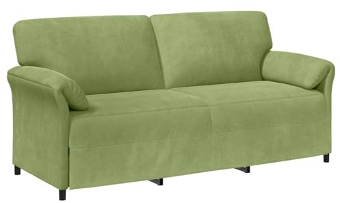 vidaXL 3-Sitzer-Sofa Hellgrün 198 x 83 x 95 cm Samt, Wohnzimmer, modernes Sofa, samtiger Lounge-Sessel, Bequeme Couch, symmetrisches Design, kuscheliges Möbel