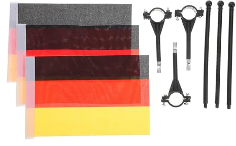 COHEALI Deutschlandfahne Fahrrad 3 Stück pack Fahnen mit Stange aus Kunststoff und Stoff Einfach zu Montierende Fahrradsicherheitsfahnen als Dekorative Fahrradfahnen für Draußen