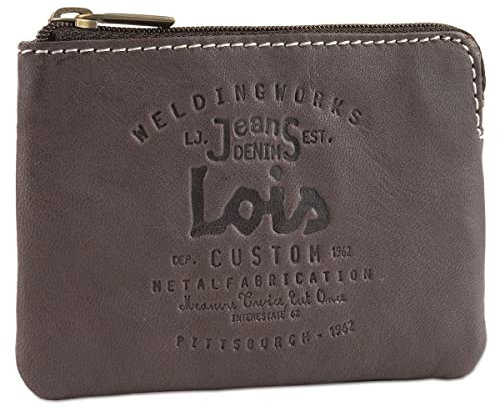 Lois - Porte Monnaie Homme Cuir Souple Petit Format - Petit Porte Monnaie Homme - Bourse Porte Monnaie Multi Rangements Anti RFID. Porte Carte Cuir., Brun foncé